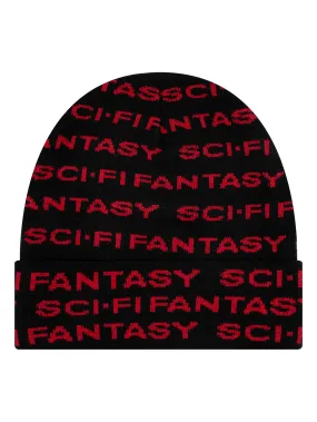 Sci Fi Fantasy Repeat Logo Beanie - Black