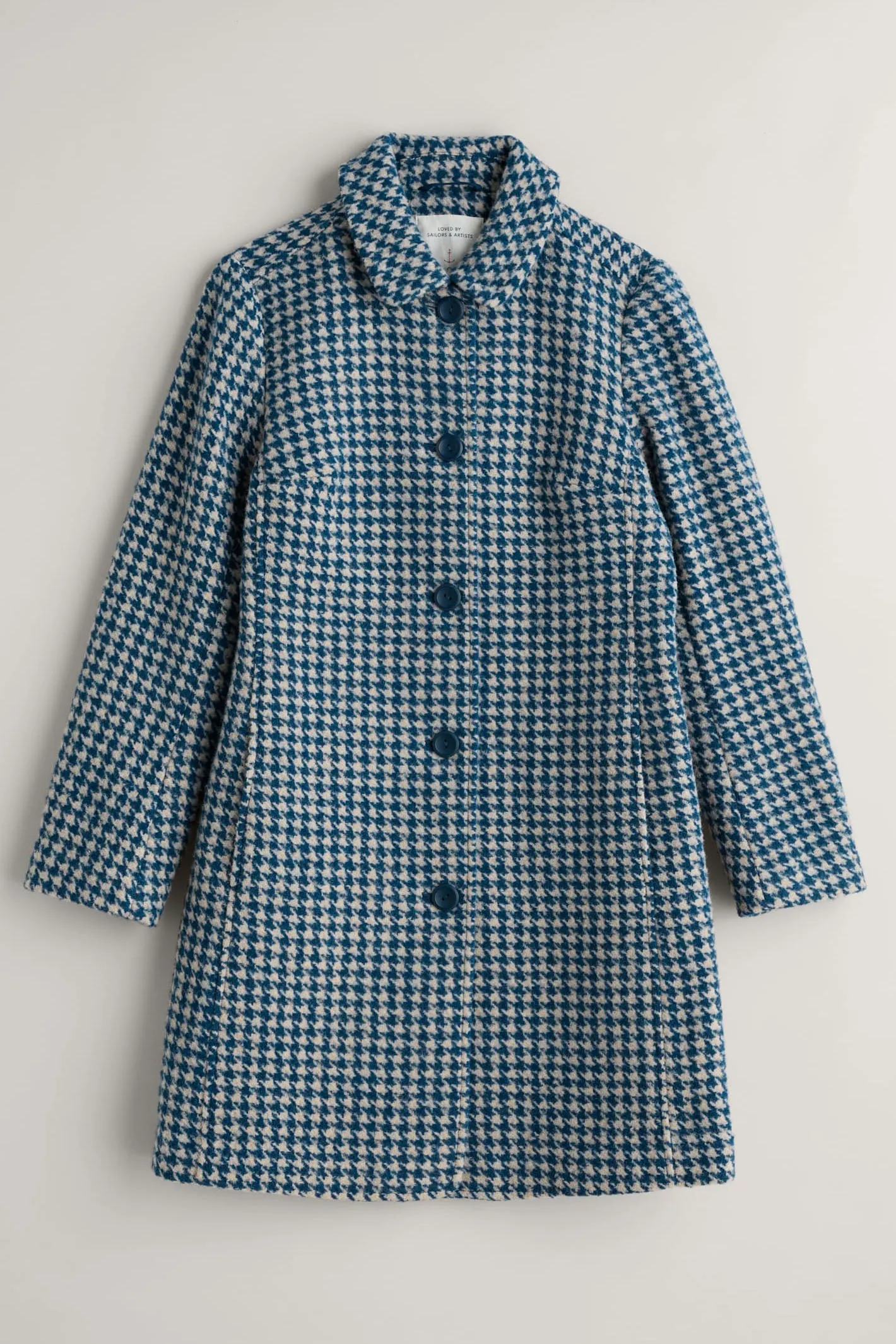 Seasalt Wood Cabin Coat Dog Tooth Galley Blue WM-36152-34250