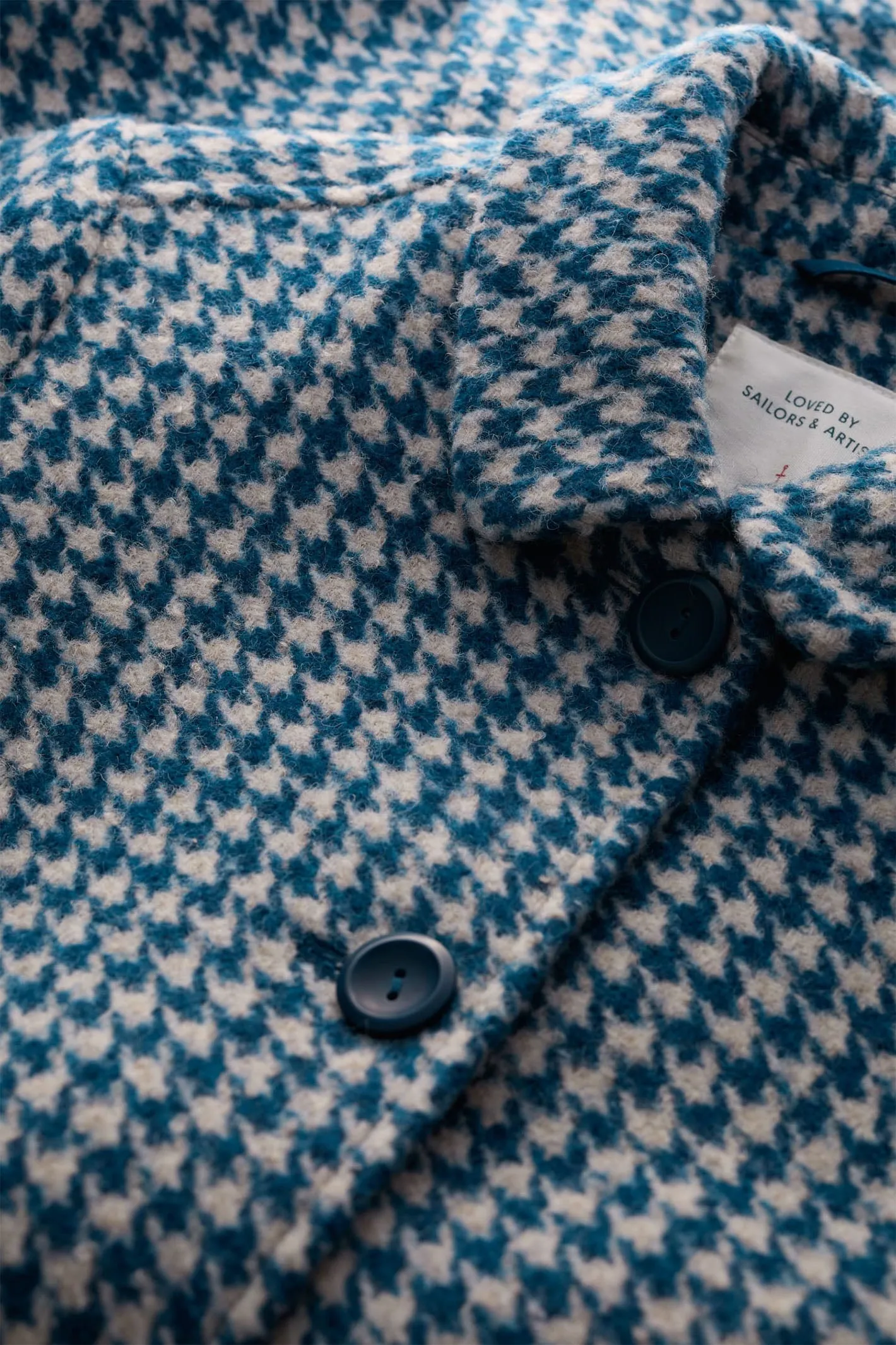 Seasalt Wood Cabin Coat Dog Tooth Galley Blue WM-36152-34250