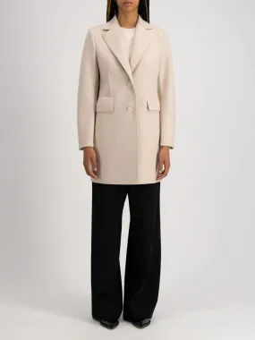 SHORT COAT LIGHT PRESSED WOOL Kremfarget