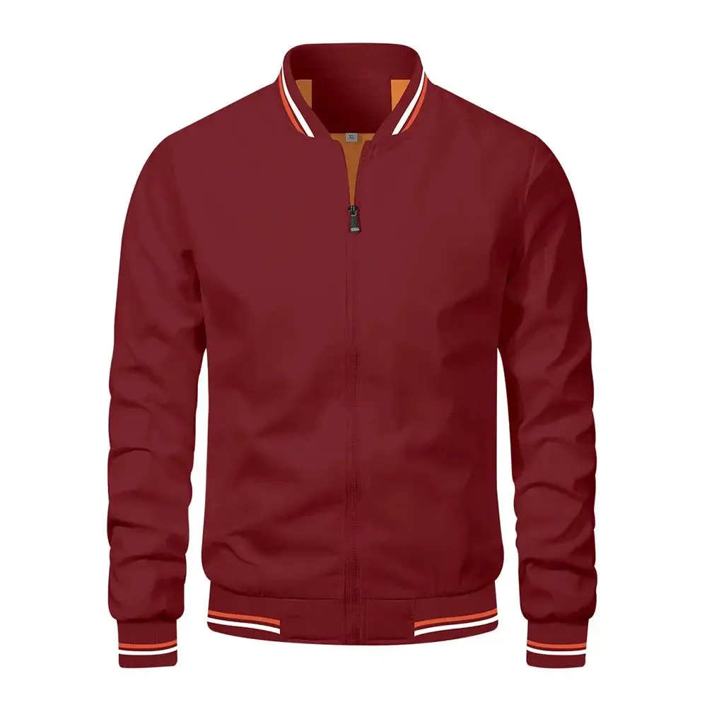 Spring Summer Bomber Jacket Men Black Casual Slim Fit Baseball Mens Jackets