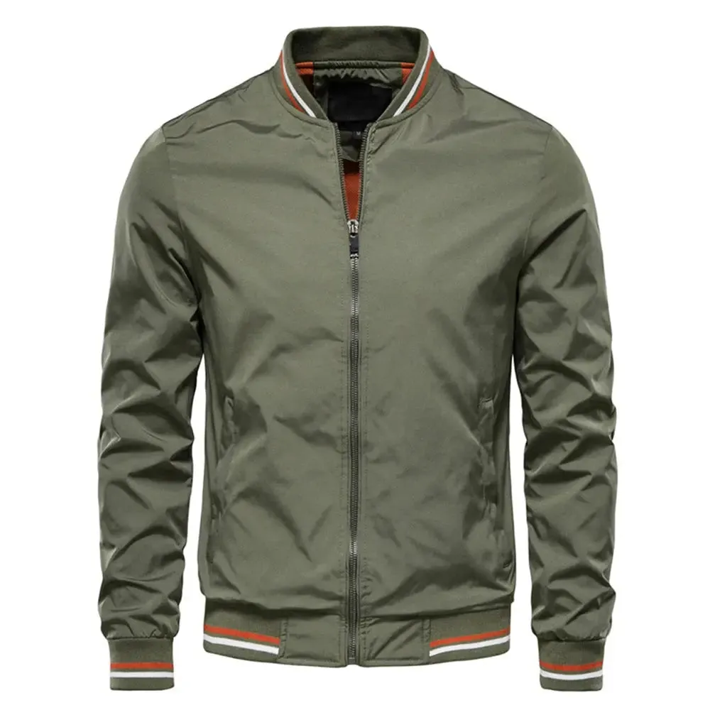 Spring Summer Bomber Jacket Men Black Casual Slim Fit Baseball Mens Jackets