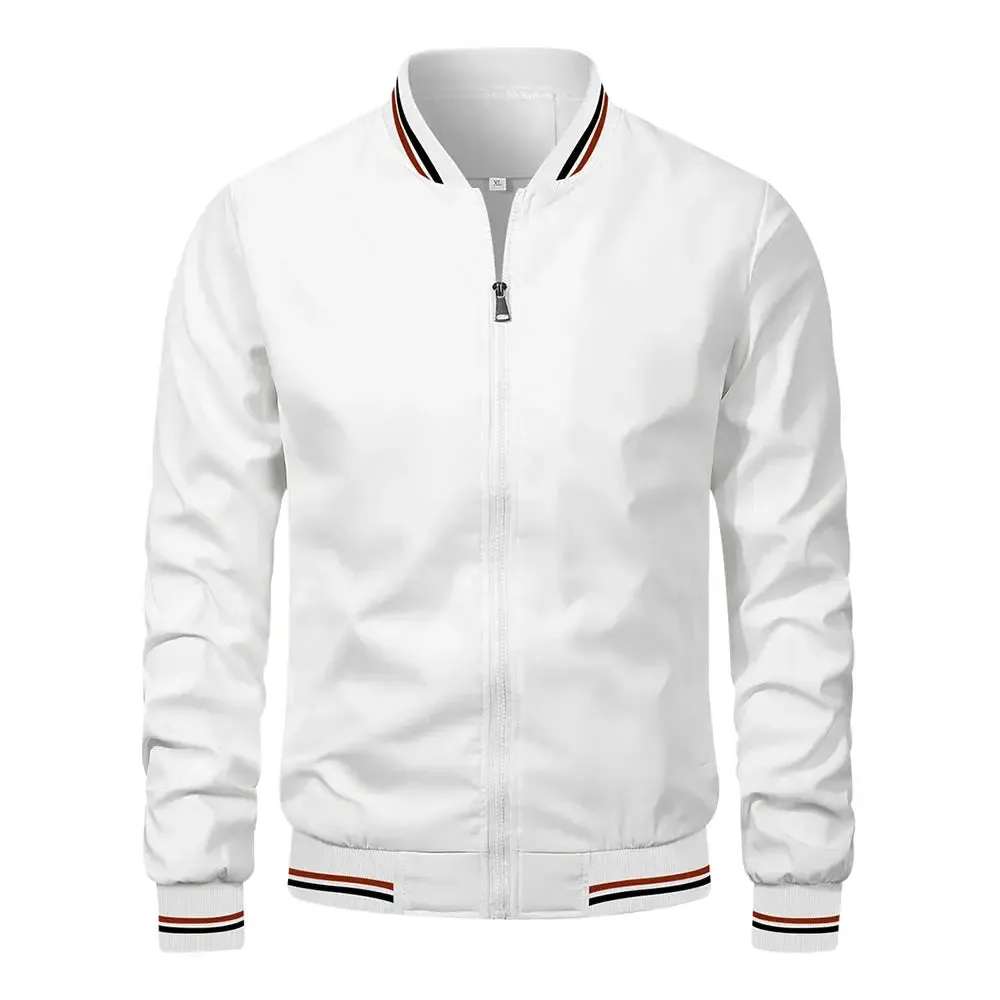 Spring Summer Bomber Jacket Men Black Casual Slim Fit Baseball Mens Jackets