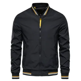 Spring Summer Bomber Jacket Men Black Casual Slim Fit Baseball Mens Jackets