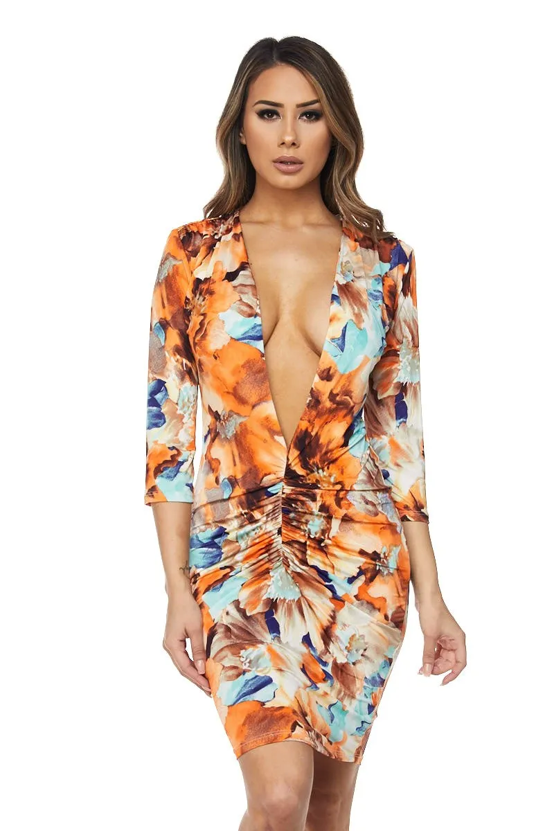 Sunset Delight Low Cut Dress