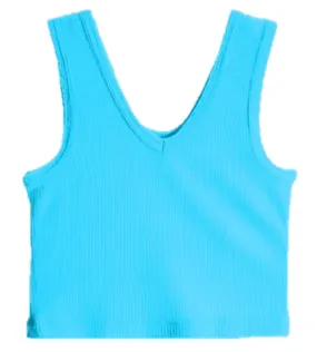 Suzette - Capri Blue Waffle Tank