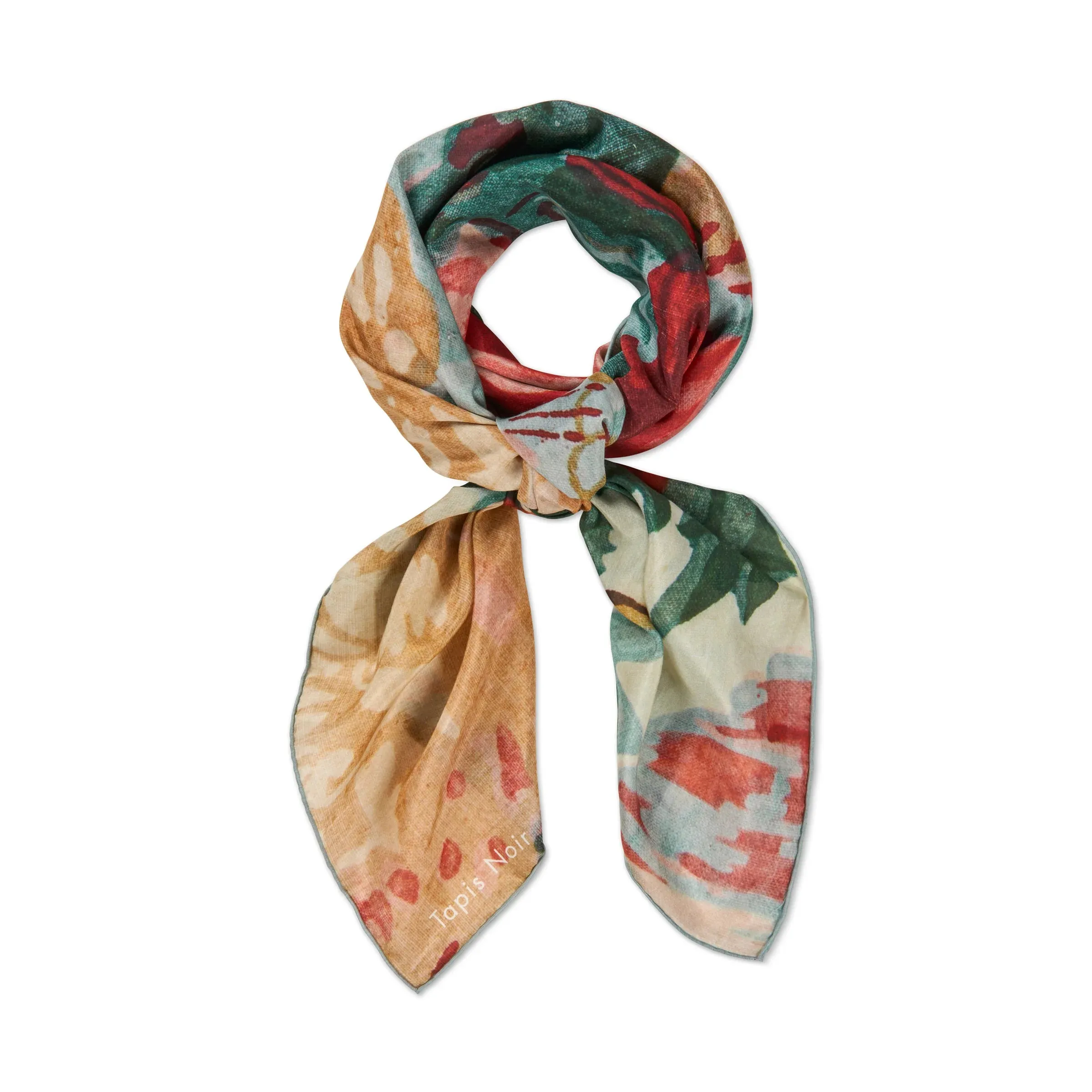 Tapis Noir Large Light Multicolour Flower Scarf