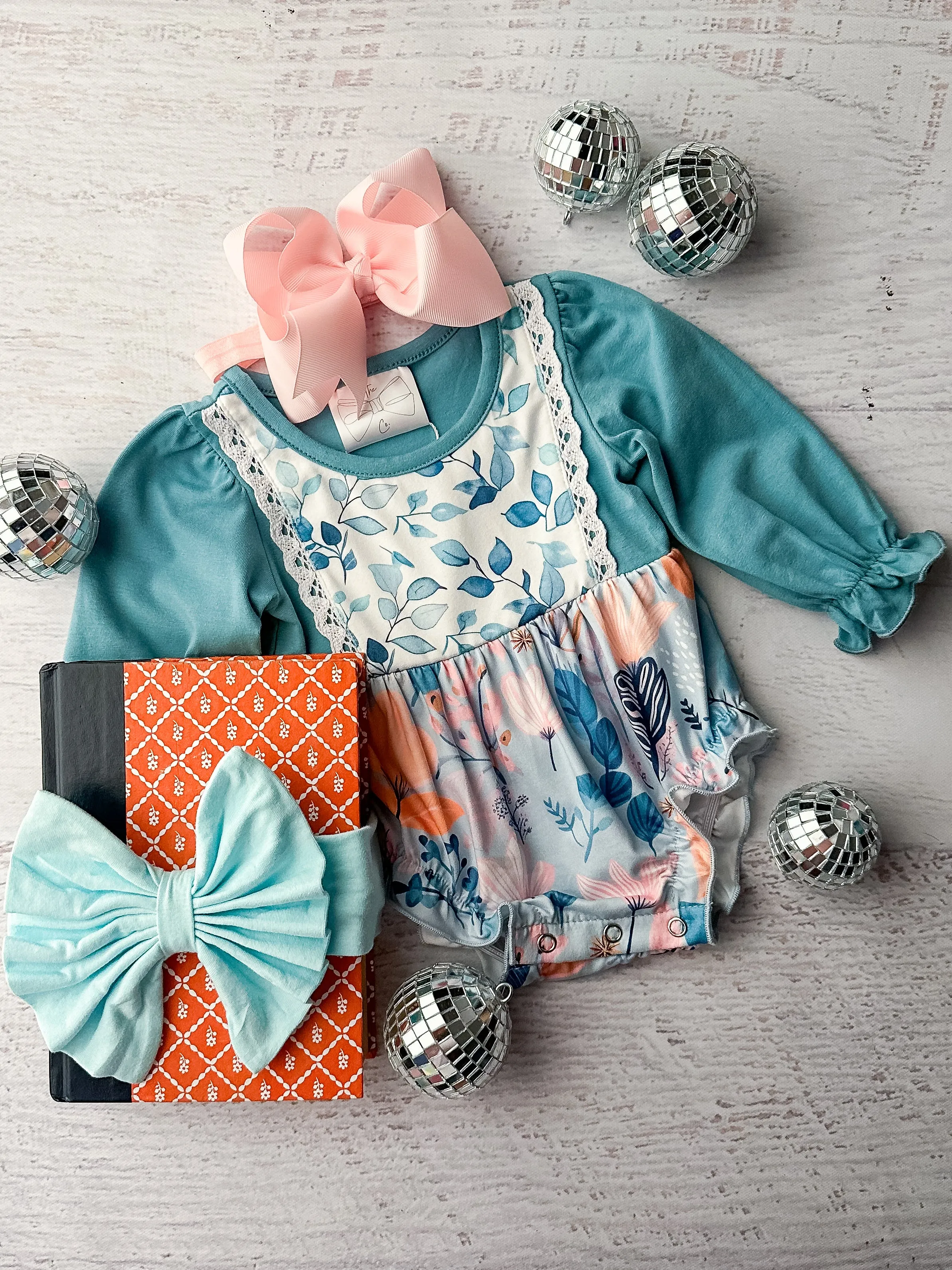 Teal & Watercolor Serenity Infant Romper