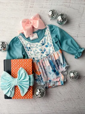 Teal & Watercolor Serenity Infant Romper