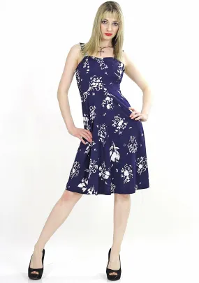 Vintage Boho navy floral sun dress