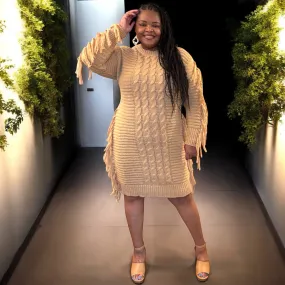 Women’s Perfect Camel Fringe Dress