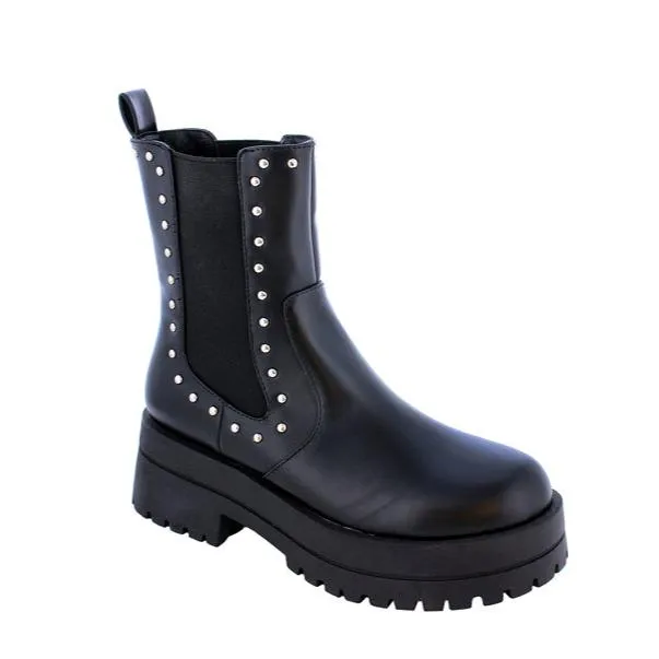 Women's Platform Boots Chunky Block Heel Elastic Non-Slip Combat Booties