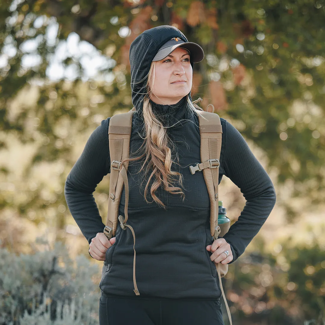 Women's Quiver Quarter Zip Hoodie (Black)