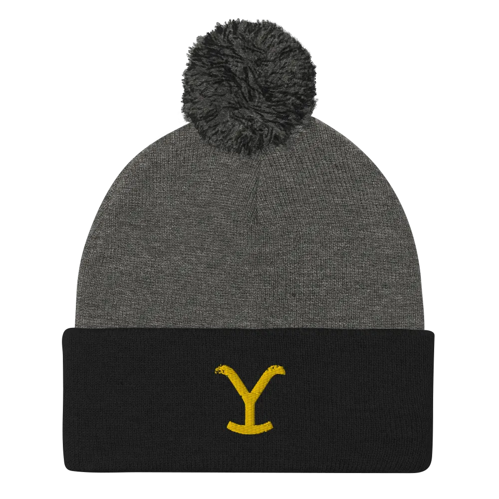 Yellowstone Y Logo Pom Pom Knit Beanie
