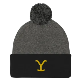 Yellowstone Y Logo Pom Pom Knit Beanie